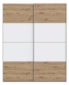 Šatní skříň KARO 170x210x61 cm bílá/dub artisan