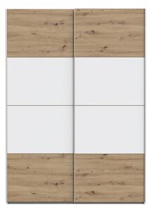 Šatní skříň KARO 150x210x61 cm bílá/dub artisan