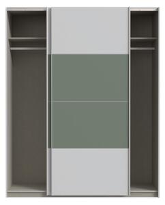 Šatní skříň KARO 170x210x61 cm šedá/zelená