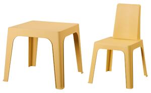 LIVARNO home Sada dětského stolu a stohovatelné židle, žlutá (800006494)