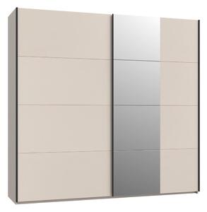 Šatní skříň se zrcadlem ODEN 220x210x61 cm béžová