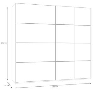 Šatní skříň se zrcadlem ODEN 220x210x61 cm béžová
