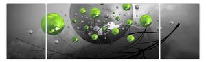 Obraz zelených abstraktních koulí (170x50 cm)
