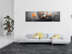 Obraz oranžových koulí (170x50 cm)