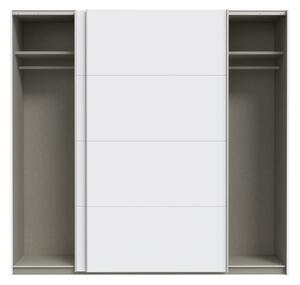 Šatní skříň se zrcadlem KARO 220x210x61 cm bílá