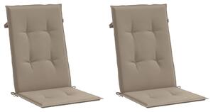 Podušky na židli vysoké opěradlo 2 ks taupe 120x50x3 cm textil