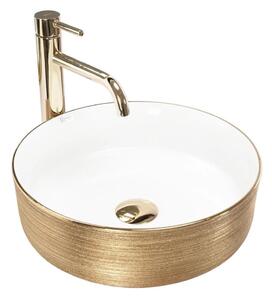 REA-U6630 - Umyvadlo na desku SAMI pr. 36 cm keramika/bílá/broušená zlatá