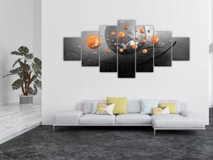 Obraz oranžových koulí (210x100 cm)