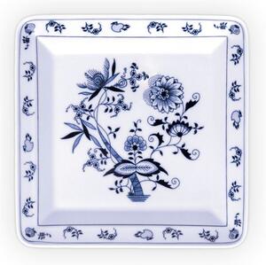 Český porcelán Cibulák Čtvercový dezertní talíř 21,5 cm