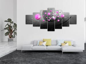 Obraz růžových koulí (210x100 cm)