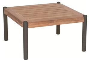 Stern Konferenční stolek Taro, Stern, čtvercový 50x50x28 cm, rám lakovaný hliník šedočerný (anthracite), deska teak