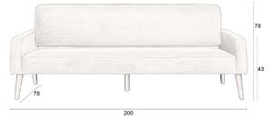Béžová dvoumístná manšestrová pohovka DUTCHBONE PRESTON 200 cm