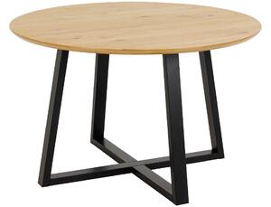 Scandi Dubový jídelní stůl Malice 120 cm s matnou černou podnoží
