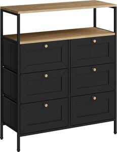 Komoda Vicco Belaro Černá 80 x 95 cm se 6 zásuvkami, Model 51891