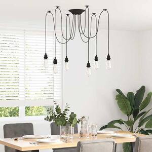 Závěsné svítidlo se 6 držáků lamp E27 černé metal