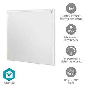 Nedis HTIP350WTW - Infr. topný panel 350W/230V/1xCR2025 59,8x62 cm WT IP44 + DO