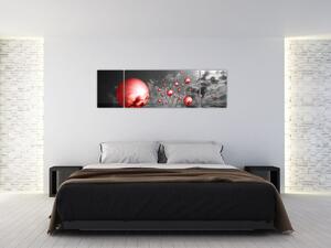 Obraz červených koulí (170x50 cm)