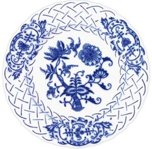 Český porcelán Cibulák Reliéfní pečivový talíř 15 cm