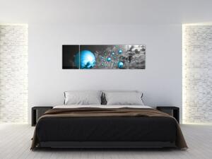 Obraz světle modrých koulí (170x50 cm)