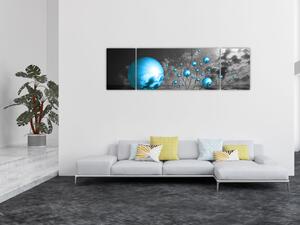 Obraz světle modrých koulí (170x50 cm)