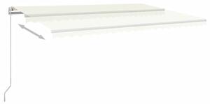 Ručně zatahovací markýza s LED světlem 500 x 350 cm krémová