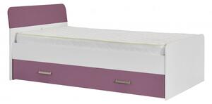 Dětská postel Kinder 120 - bílá/fialová