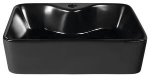 SAPHO BALENA keramické retro umyvadlo na desku, 48x37 cm, černá mat BH7013B