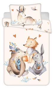 Jerry Fabrics Povlečení do postýlky Zvířátka Woodland baby 100x135, 40x60 cm