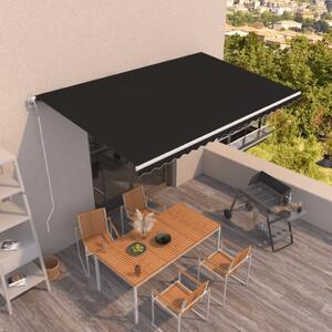 Automatická zatahovací markýza 500 x 350 cm antracitová 3069029