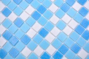 Skleněná mozaika 20x20mm modrobílý mix