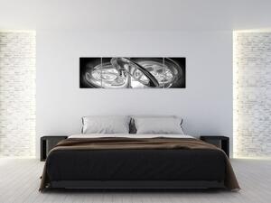 Obraz moderní šedé abstrakce (170x50 cm)
