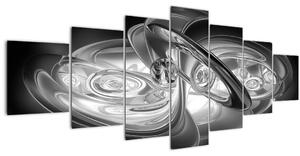 Obraz moderní šedé abstrakce (210x100 cm)