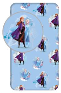 Jerry Fabrics Prostěradlo Frozen 2 Blue leaves 90x200x25 cm