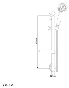 Mereo Sprchová souprava, pětipolohová sprcha, dvouzámková hadice, stavitelný držák, mýdlenka, plast/chrom