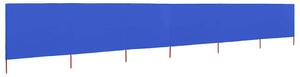 6dílná zástěna proti větru látková 800 x 80 cm azurově modrá