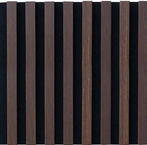 Dekorační panely, dub tmavý 3D lamely na filcovém podkladu, rozměr 30 x 30 cm, IMPOL TRADE