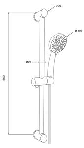 Mereo Sprchová souprava, pětipolohová sprcha, nerez., dvouzámková sprchová hadice, 150 cm, anti twist