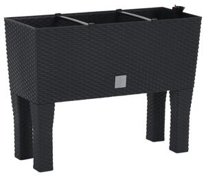 Vyvýšený záhon antracitový 60 x 25 x 46 cm PP ratan