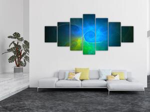 Obraz modré abstrakce (210x100 cm)