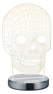 LED stolní lampa v leskle stříbrné barvě (výška 21 cm) Skull – Trio