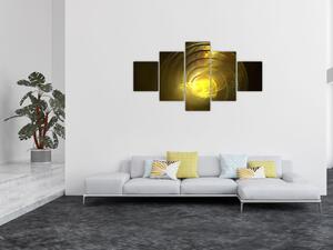 Obraz žluté abstraktní spirály (125x70 cm)