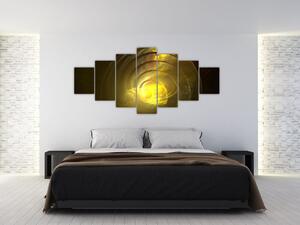 Obraz žluté abstraktní spirály (210x100 cm)