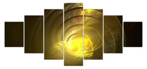 Obraz žluté abstraktní spirály (210x100 cm)