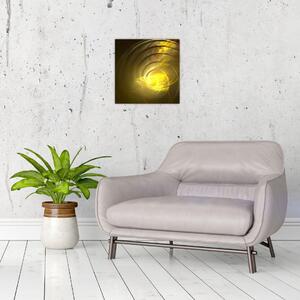 Obraz žluté abstraktní spirály (30x30 cm)