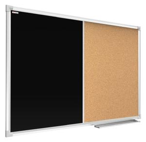 Allboards,Korková a magnetická křídová tabule COMBI v hliníkovém rámu - 90x60 cm,CO96BKB