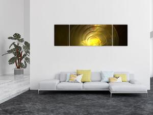 Obraz žluté abstraktní spirály (170x50 cm)