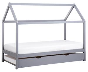 Dětská postel s výsuvným lůžkem Borovicové dřevo CRILLON 90 x 200 cm Šedá