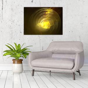 Obraz žluté abstraktní spirály (70x50 cm)