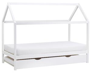 Dětská postel s výsuvným lůžkem Borovicové dřevo CRILLON 90 x 200 cm Bílá