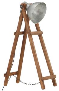 Stojací lampa stříbrná masivní mangovníkové dřevo